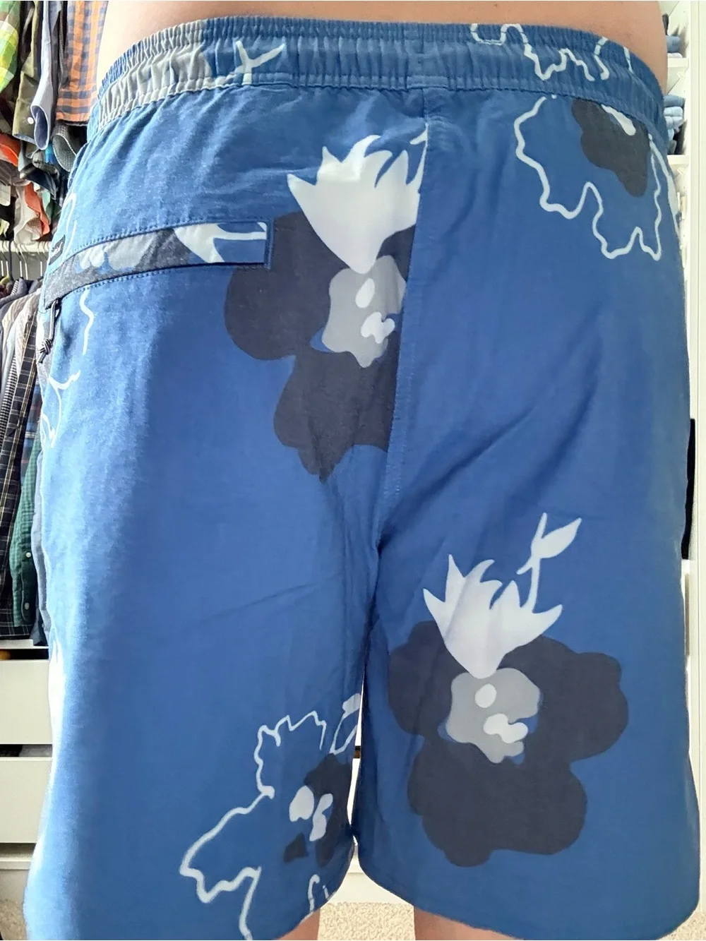 Brixton Blue Floral Swim Trunks with Drawstring - Picture 2 of 8